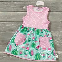 NEW Pink Watermelon Sleeveless Dress