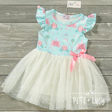 NEW Princess Carriage Flutter Sleeve Tulle Dress