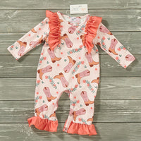 NEW Sweet Boots Long Sleeve Infant GIrl Romper