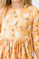 NEW Dandelions In Fall Twirl 3/4 Sleeve Dress