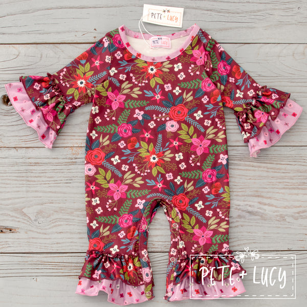 Folkloric Floral Infant Ruffle Romper