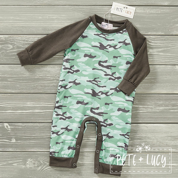 NEW Grey Camo Infant Boys Romper