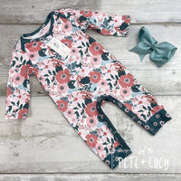 Clearance Painted Garden Infant Long Sleeve Romper