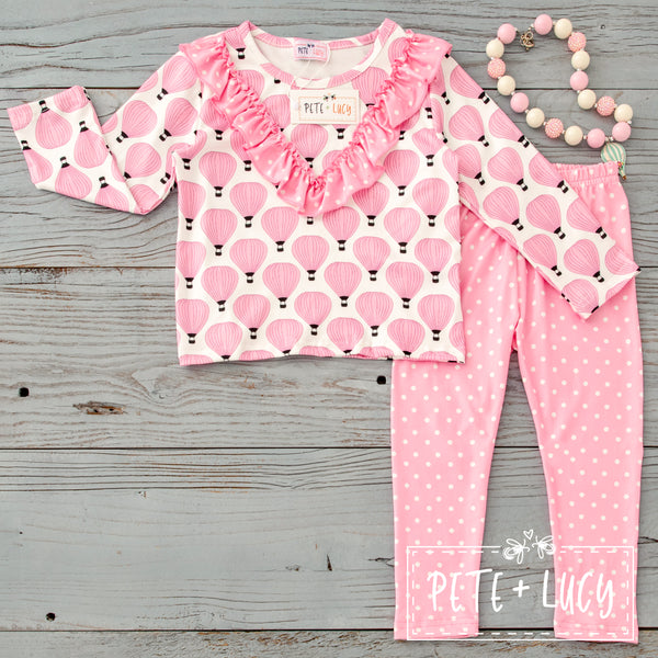 Clearance Pink Balloon Long Sleeve Pants Set