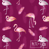 Clearance Plaid Flamingo Long Sleeve Pocket Dress