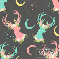 Starry Deer Long Sleeve Ruffle Dress