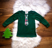 Boys Christmas Plaid Long Sleeve Shirt