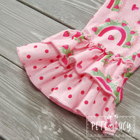 NEW Strawberry Rainbows Infant Long Sleeve Ruffle Romper