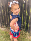 Star Spangled Ruffle Shorts Set