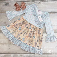 NEW Boho Woodland Ruffle Long Sleeve Dress