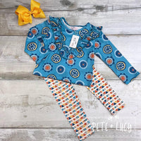 NEW Retro Geo Ruffle Pants Set