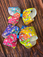 Wee Ones Bold Unicorn Hearts Ombré Bow