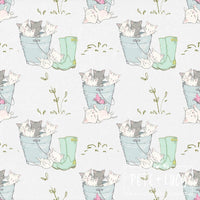 NEW Springtime Kitties Short Sleeve Shirt & Pants Set