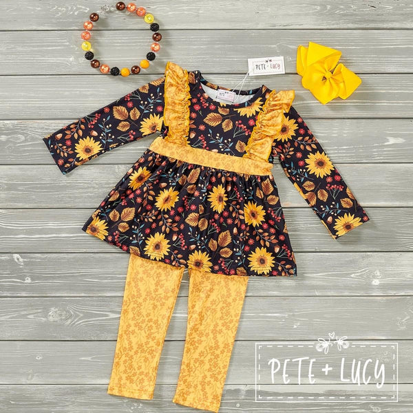 NEW Dancing with Sunflowers Long Sleeve Pants Set