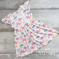 Rain Rain Go Away Short Sleeve Flutter Dress