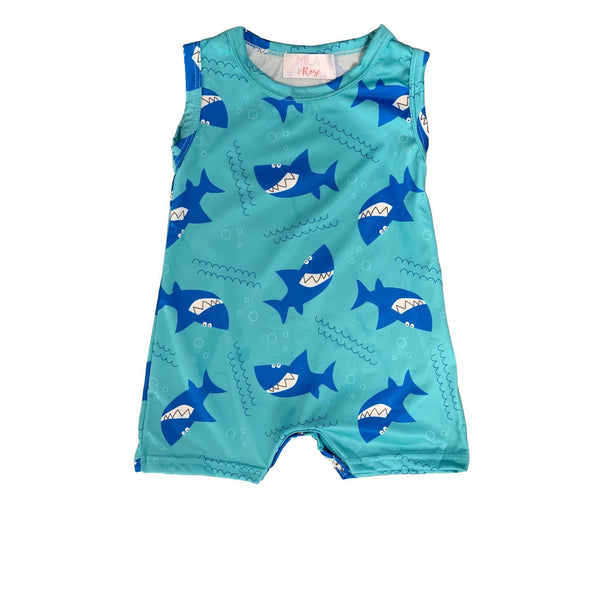 Boys Sharky Shorty One Piece Romper