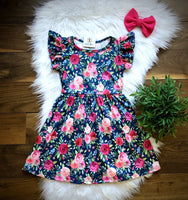 Spring Rose Flutter Dress