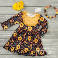 NEW Dancing with Sunflowers Long Sleeve Dress