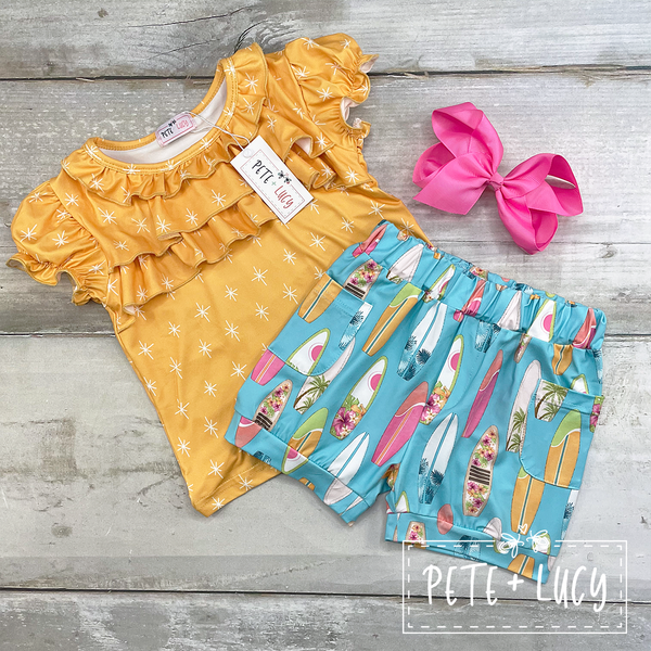 Surfs Up Ruffle Shorts Set