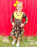 NEW Dancing with Sunflowers Long Sleeve Dress