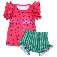 Watermelon Ruffle Shorts Set