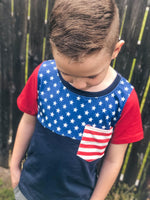 Star Spangled Boys Pocket Tee