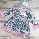 Maya Long Sleeve Ruffle Flower Dress