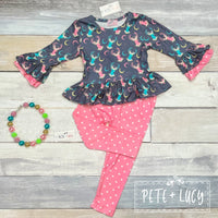 Starry Deer Ruffle Pants Set